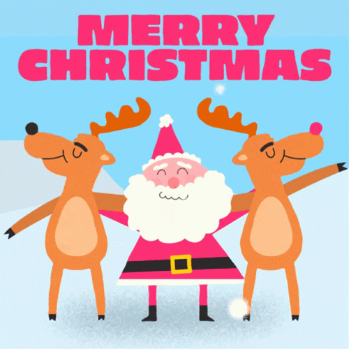 Merry Christmas Santa Claus Reindeers