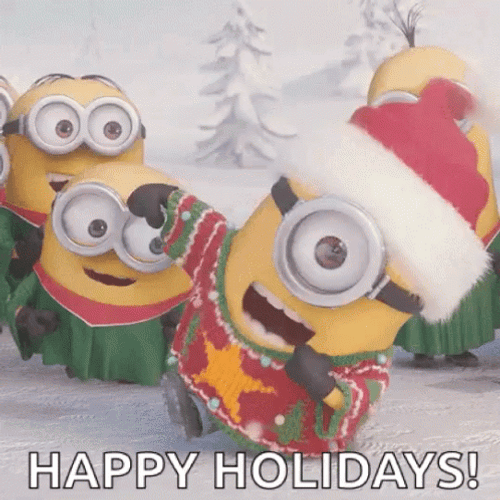 Happy Holidays Minions Dancing