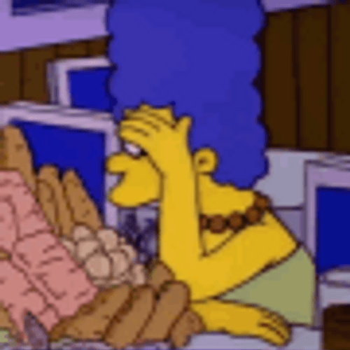 Marge Simpson Hiding Embarrassed