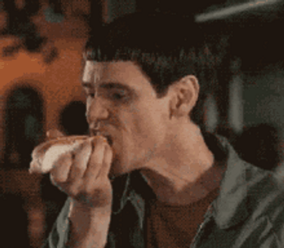 Jim Carrey Eating Hot Dog