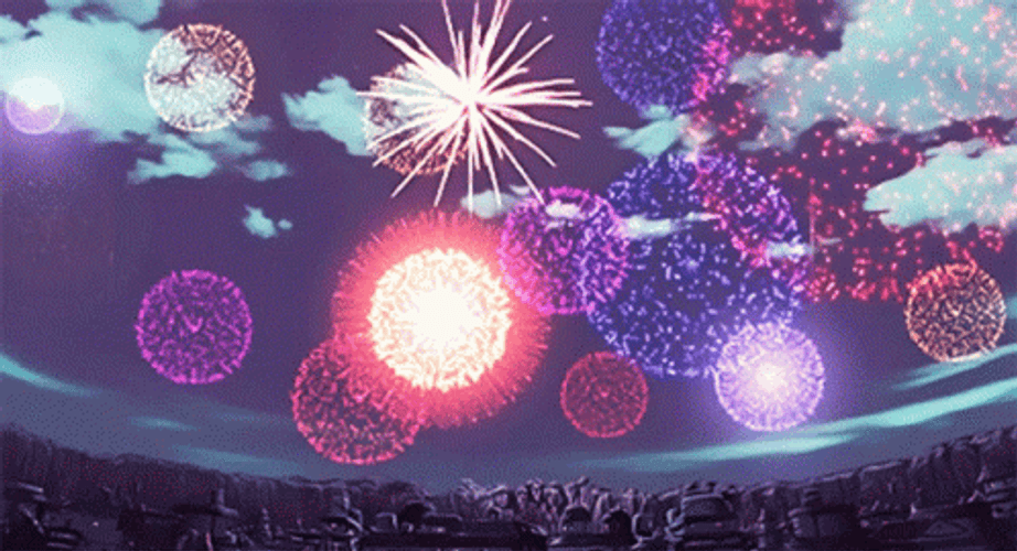 Anime Colorful Fireworks