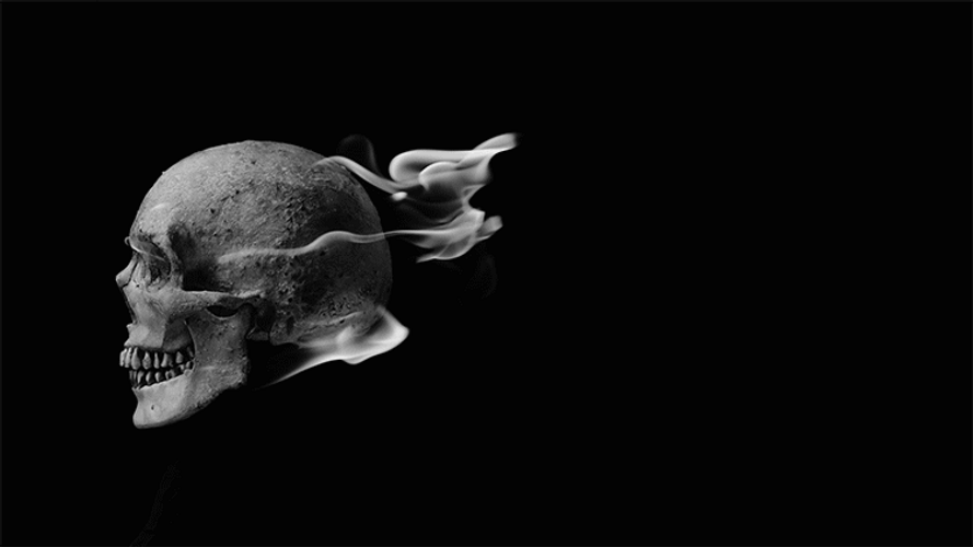 Dark Flaming Skull