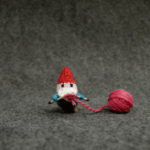 Gnome Knitting Heart Love