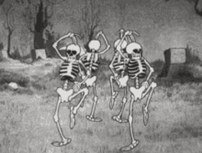 Cute Playful Dancing Skeletons Group