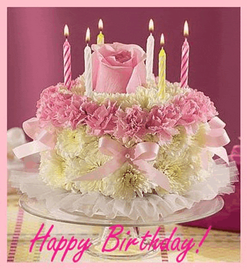 Happy Birthday Cake Girly Pink
