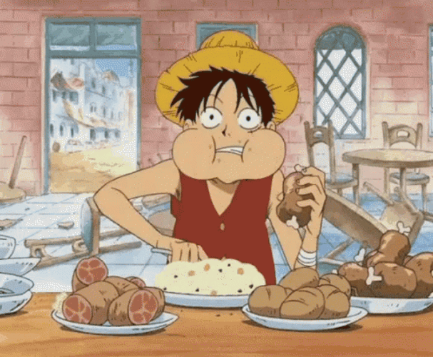 One Piece Luffy Eating