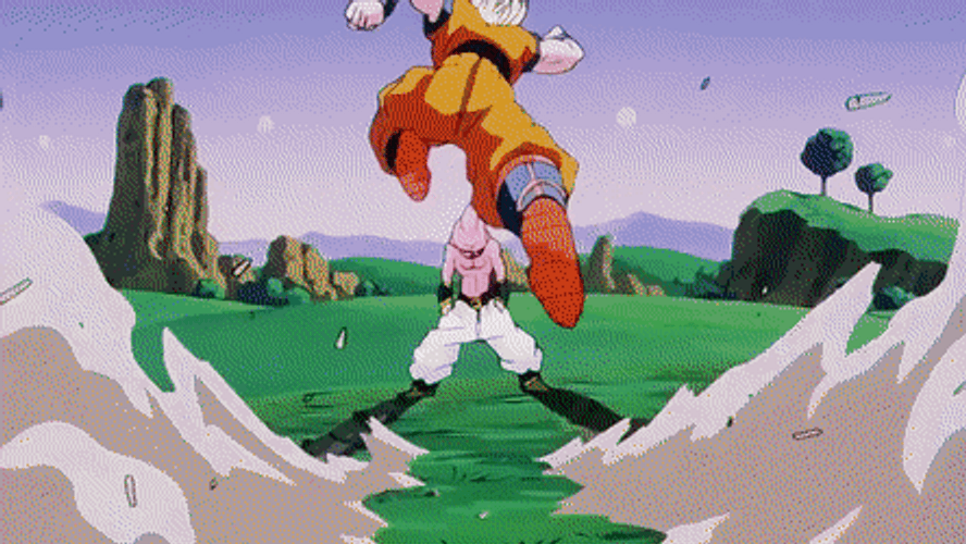 Goku Beating Up Majin Buu