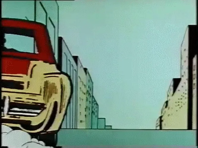 Comic Vintage Car Drive