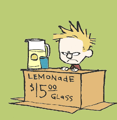 Calvin And Hobbes Grumpy Lemonade Boy