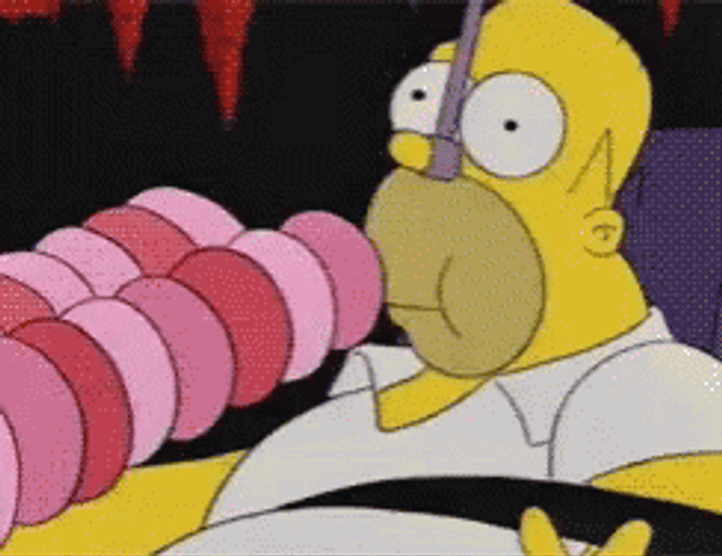 Fat Homer Simpson Eating Donut