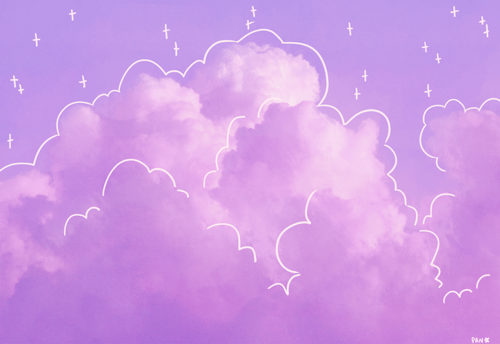 Lavender Cartoon Clouds Animated