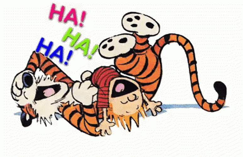 Calvin And Hobbes Laughing Hahaha