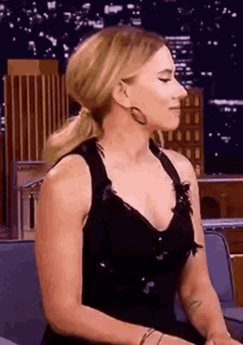 Scarlett Johansson Interview Fist Pump