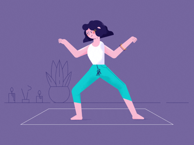 Yoga Zen Stretch Cartoon