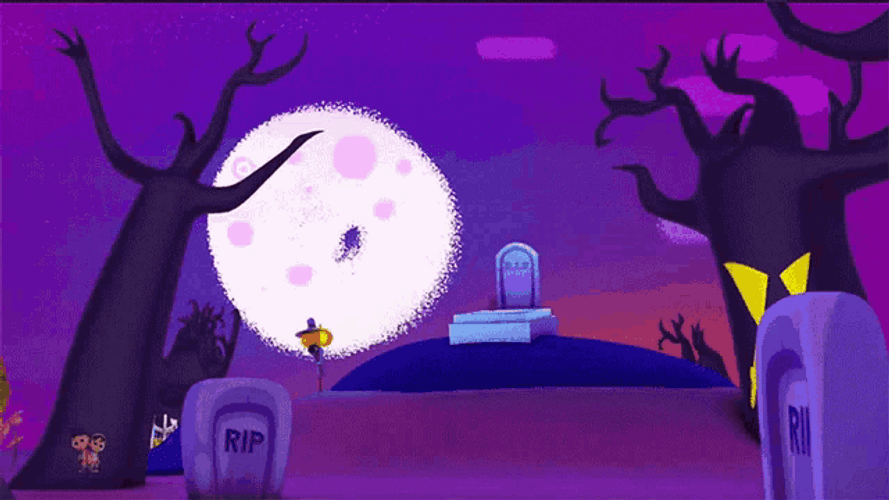 Ghost Flying In Cemetery