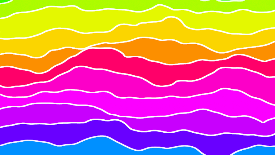 Rainbow Color Waves Art
