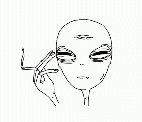 Smoking Alien Sketch