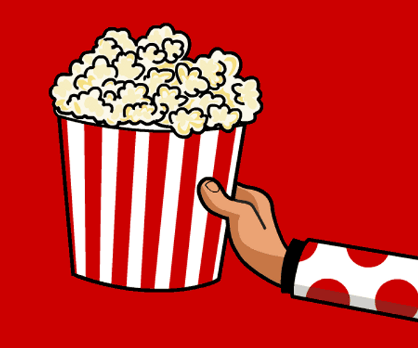 Popcorn Tub Hand Cartoon