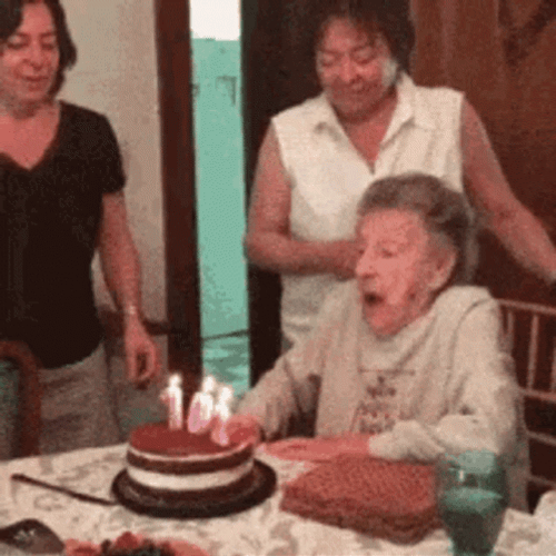 Funny Old Birthday Cake Blow