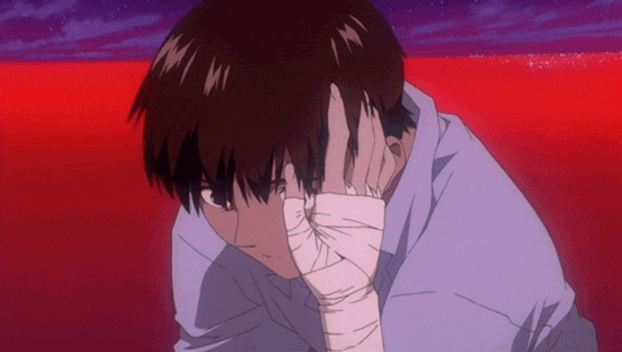 Evangelion Shinji Face Caress