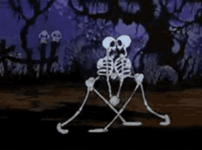 Romantic Couple Dancing Skeleton