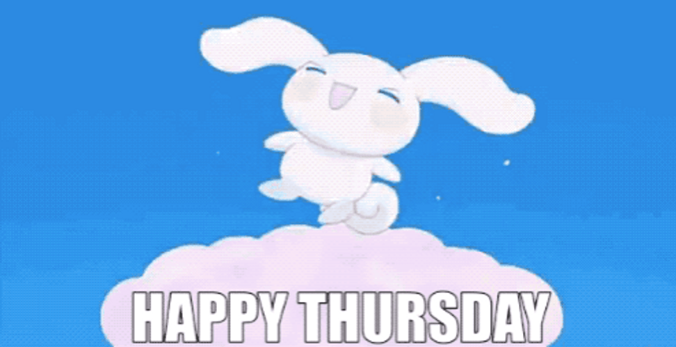 Happy Thursday Happy Bunny In Clouds