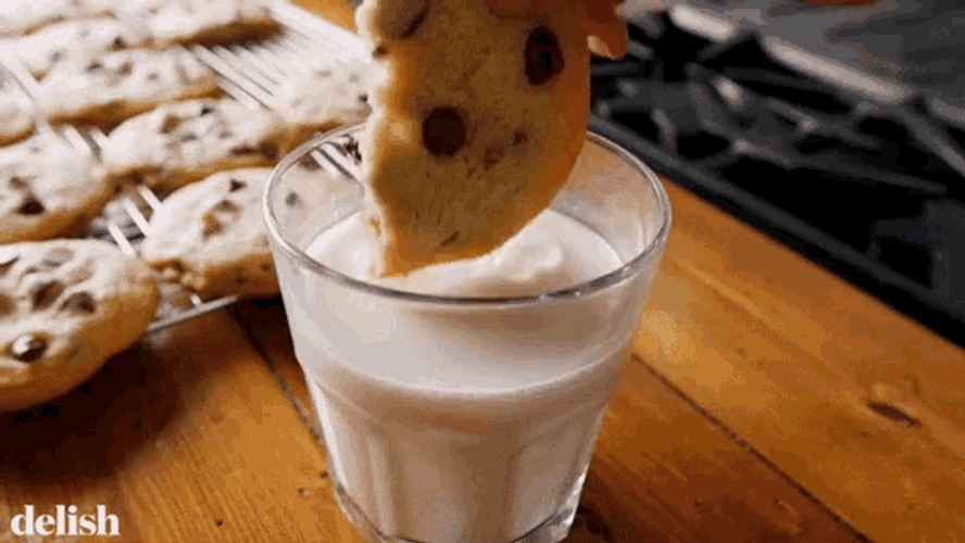 Chocolate Chips Cookies And Milk