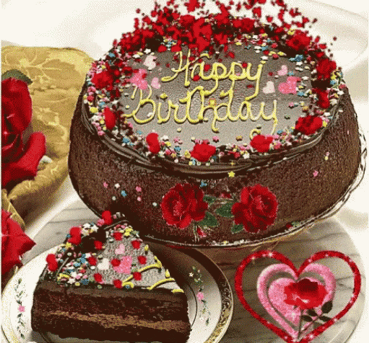Happy Birthday Cake Choco Red Roses