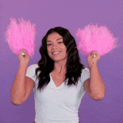 Woman Cheering Pompoms