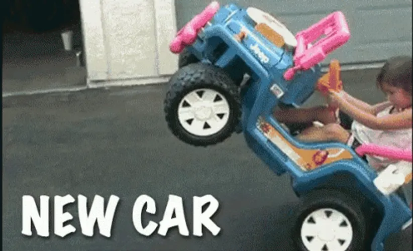 Girl With New Toy Car