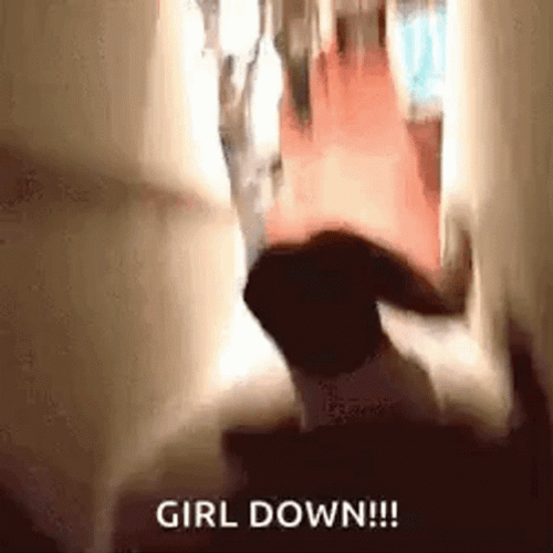 Girl Down Fall Stairs