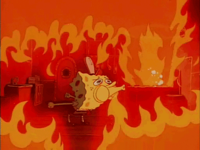Spongebob Blowing Fire