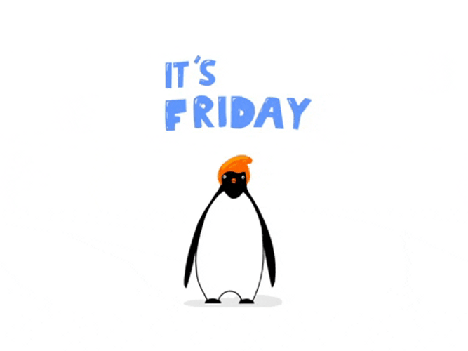 Its Friday Cartoon Penguin Jump