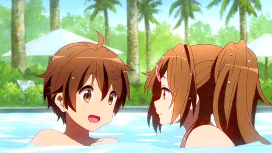 Anime Couple In Pool