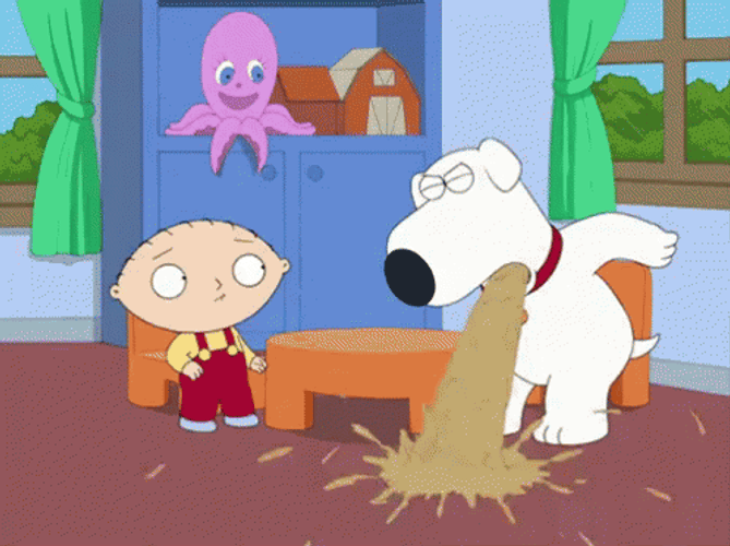 Family Guy Bryan Vomit