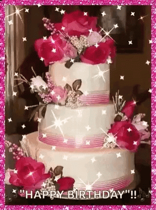 Pink Birthday Cake Three Tier