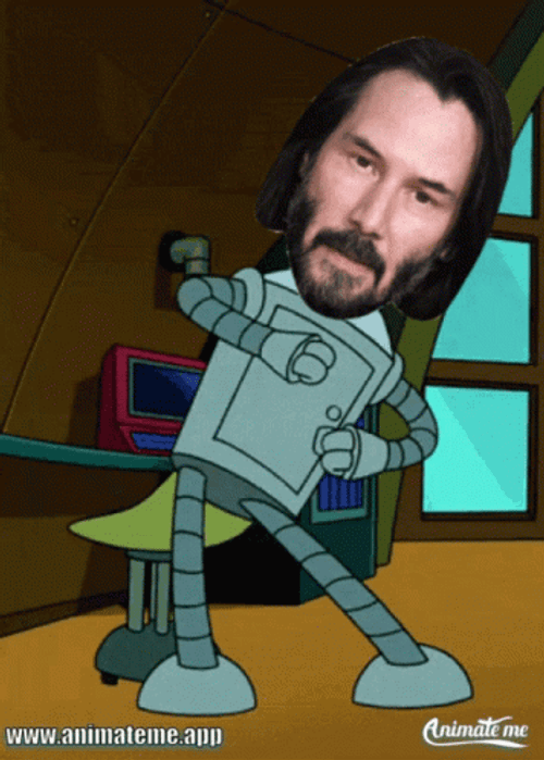 Animated Keanu Reeves Robot Dance