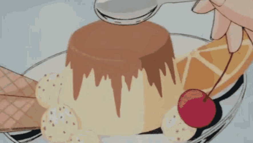 Aesthetic Anime Dessert Pudding