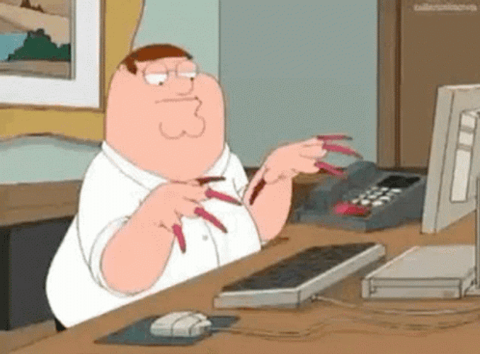 Family Guy Working With Long Nails