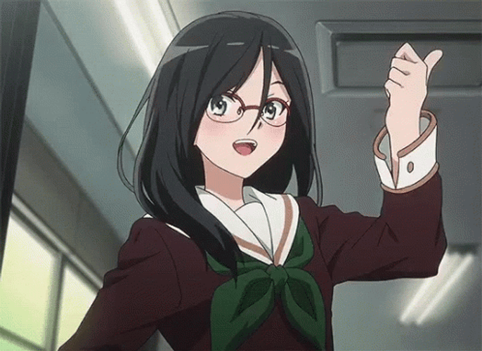 Cheerful Thumbs Up Anime Girl
