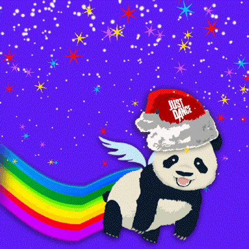 Happy Holidays Rainbow Panda