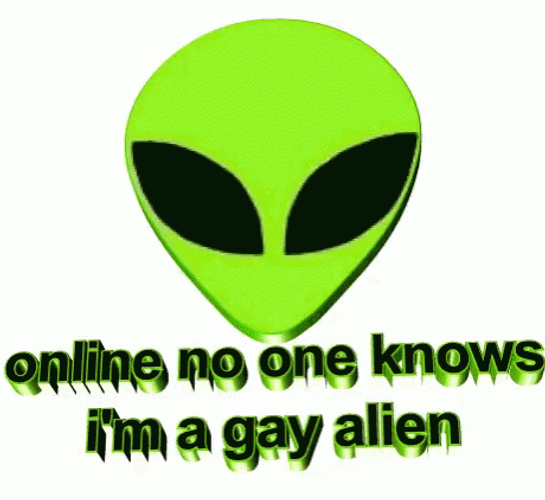 Funny Green Gay Alien