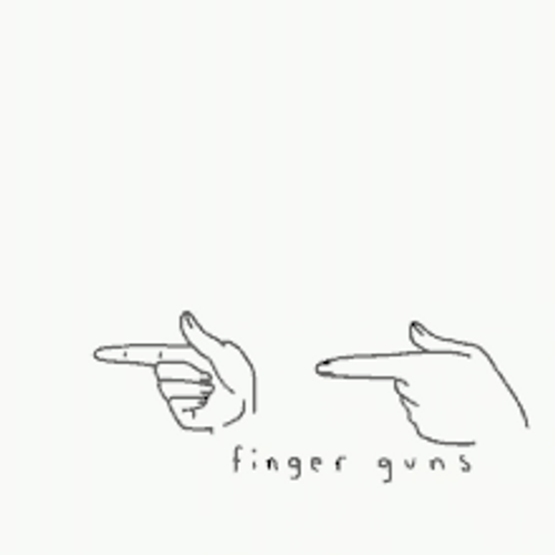 Minimalist Finger Guns Drawing