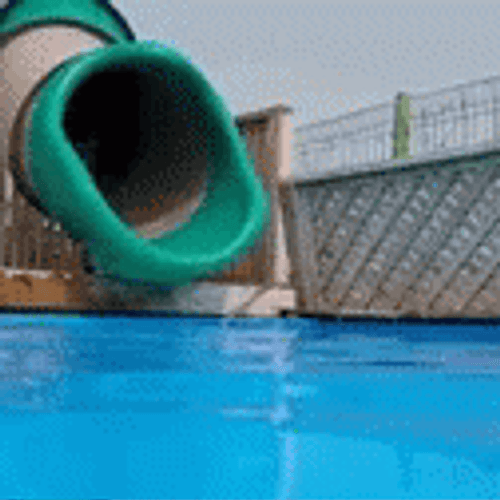 Corgi Water Pool Slide Jump