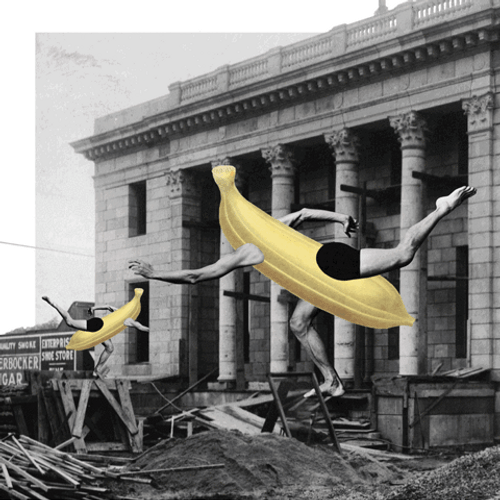 Collage Vintage Banana Dance