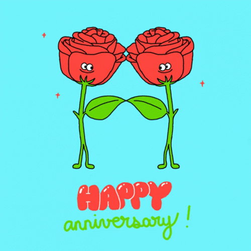 Happy Anniversary Roses Dancing