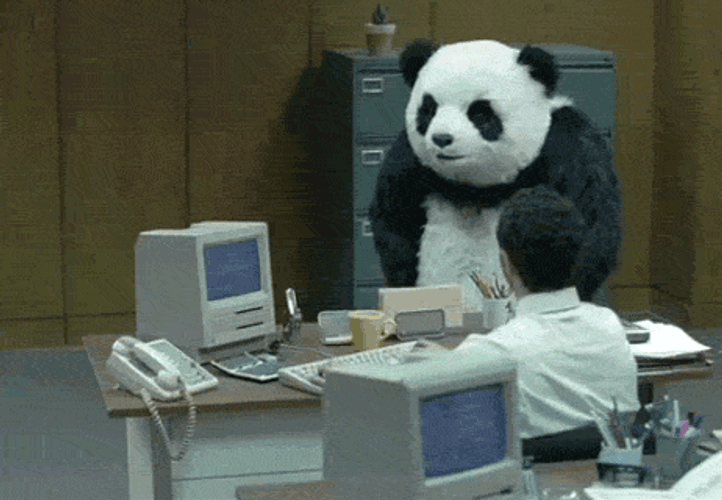 Angry Office Panda Table Sweep