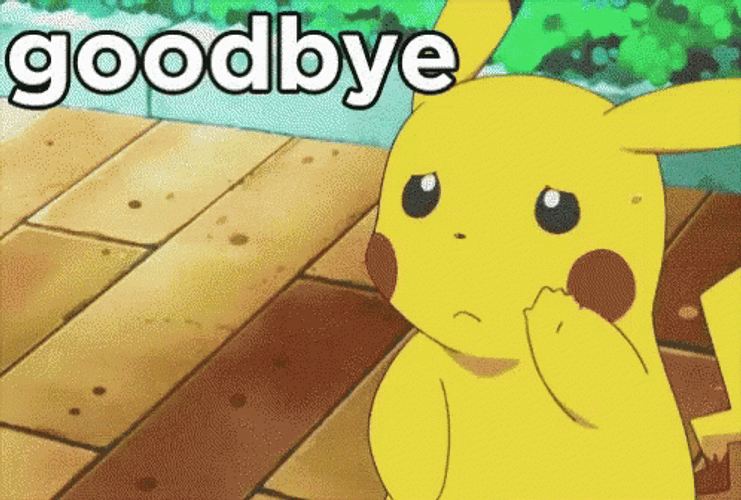 Pikachu Saying Goodbye