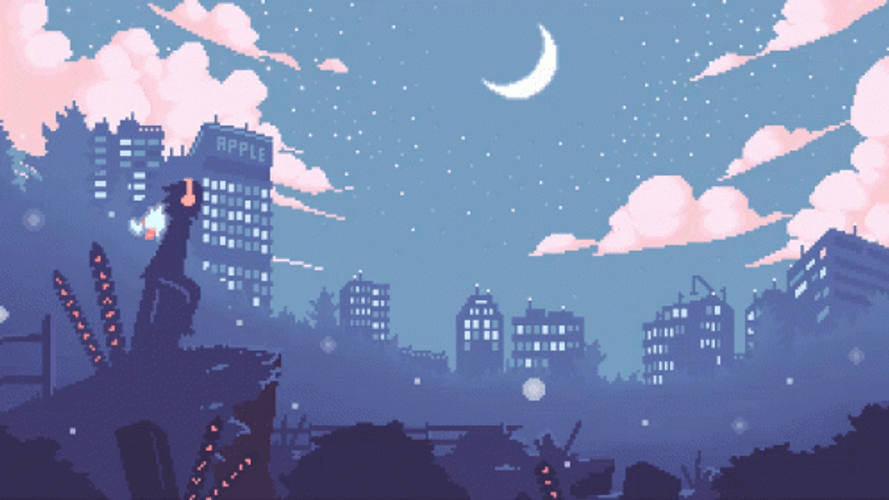 Pixel Art Starry Night Animated