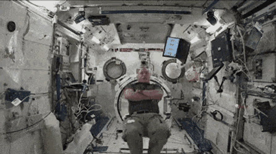 Space Station Man Floating Gravity